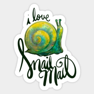 I Love Snail Mail Cute Snail Buddy Sticker